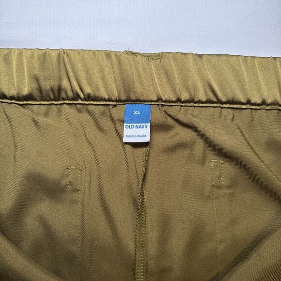 Old Navy Womens Satin Cargo Pocket Pants Joggers Olive Green Stretch Sz XL EUC - Picture 3 of 15